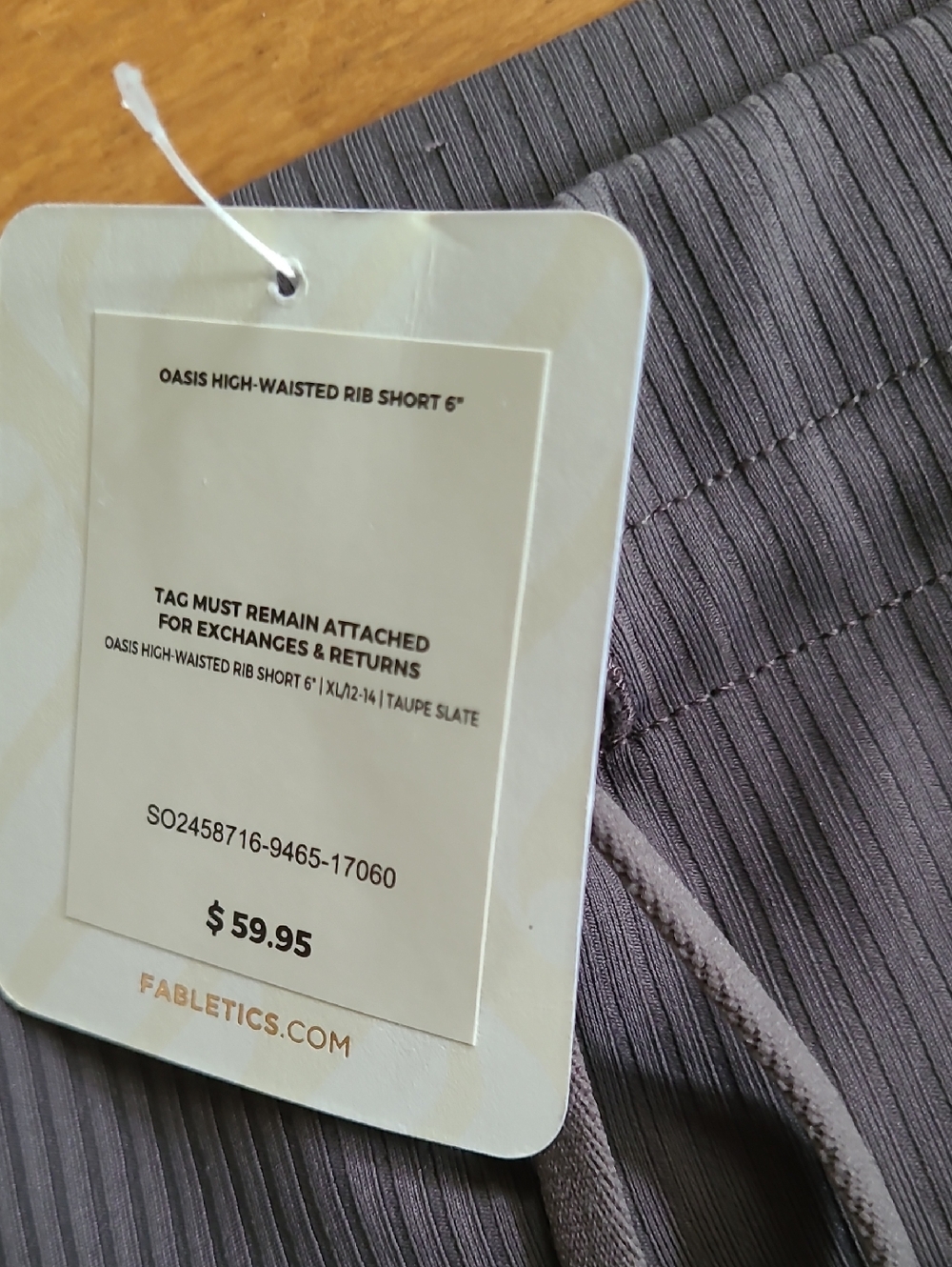 NWT Fabletics Oasis Rib High-Waisted 6" Short - Picture 6 of 6